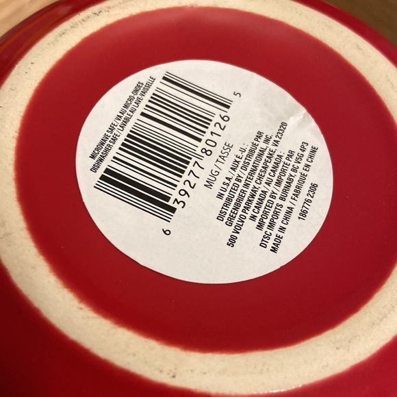 Royal Norfolk NWT Red Handle Set of 2 Wide Ceramic Latte, Coffee, Soup Mugs. - Picture 4 of 4